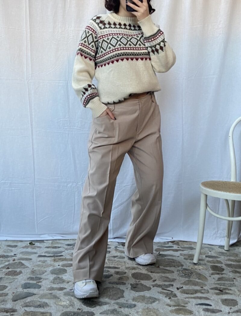 beige tailored pants, vintage fashion