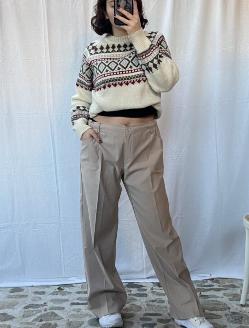 beige tailored pants, vintage fashion