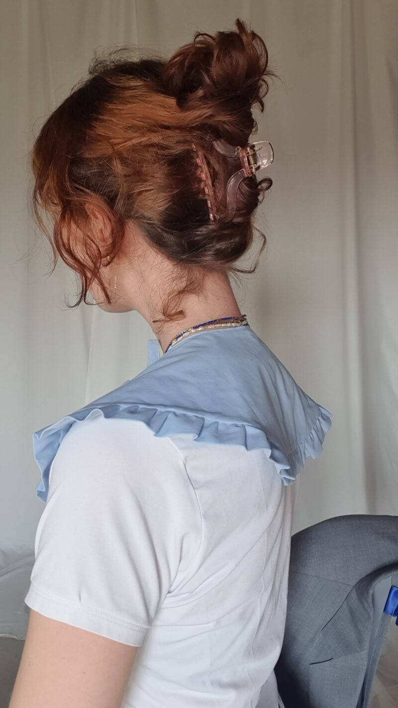 light blue babydoll collar, upcycled fashion