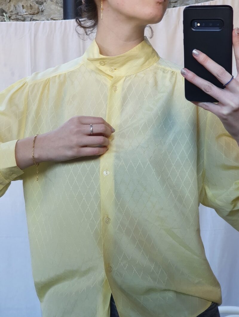 pastel yellow shirt, vintage fashion