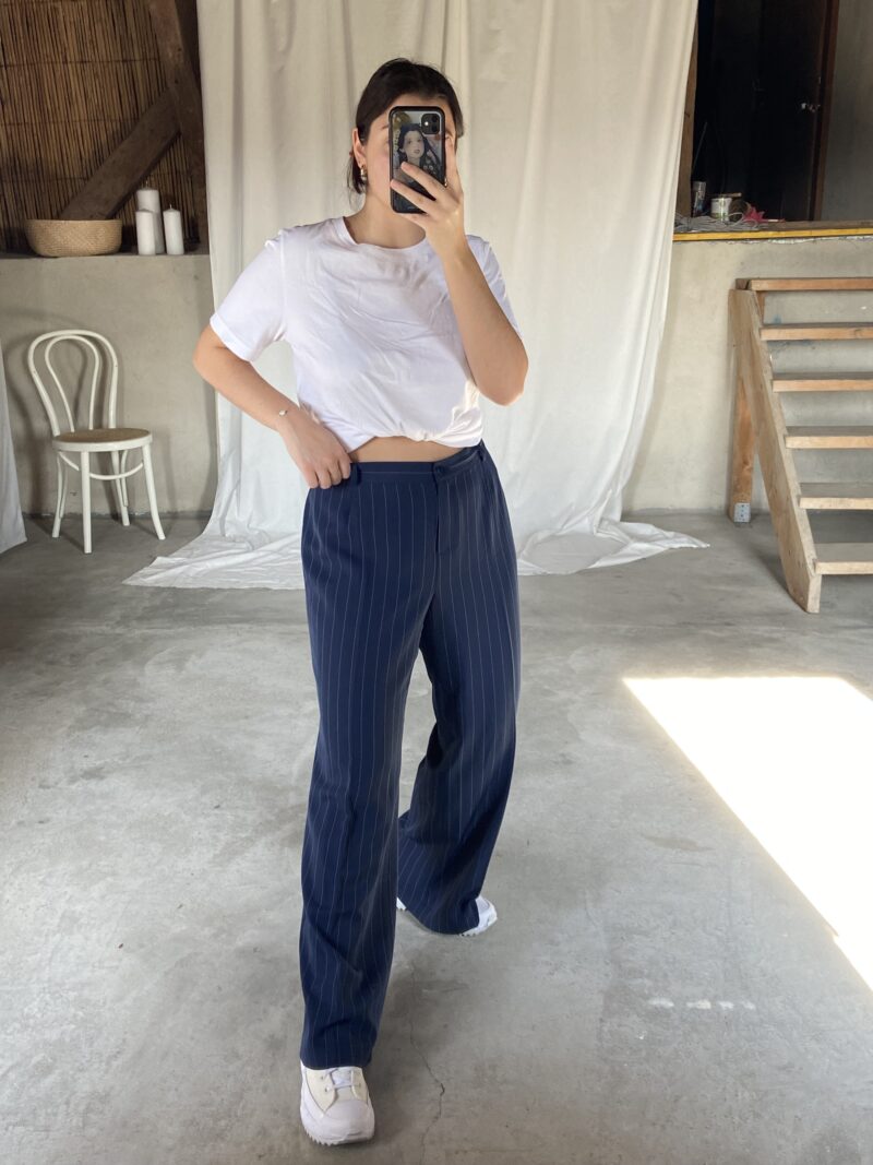 stripped tailored pants, vintage fashion