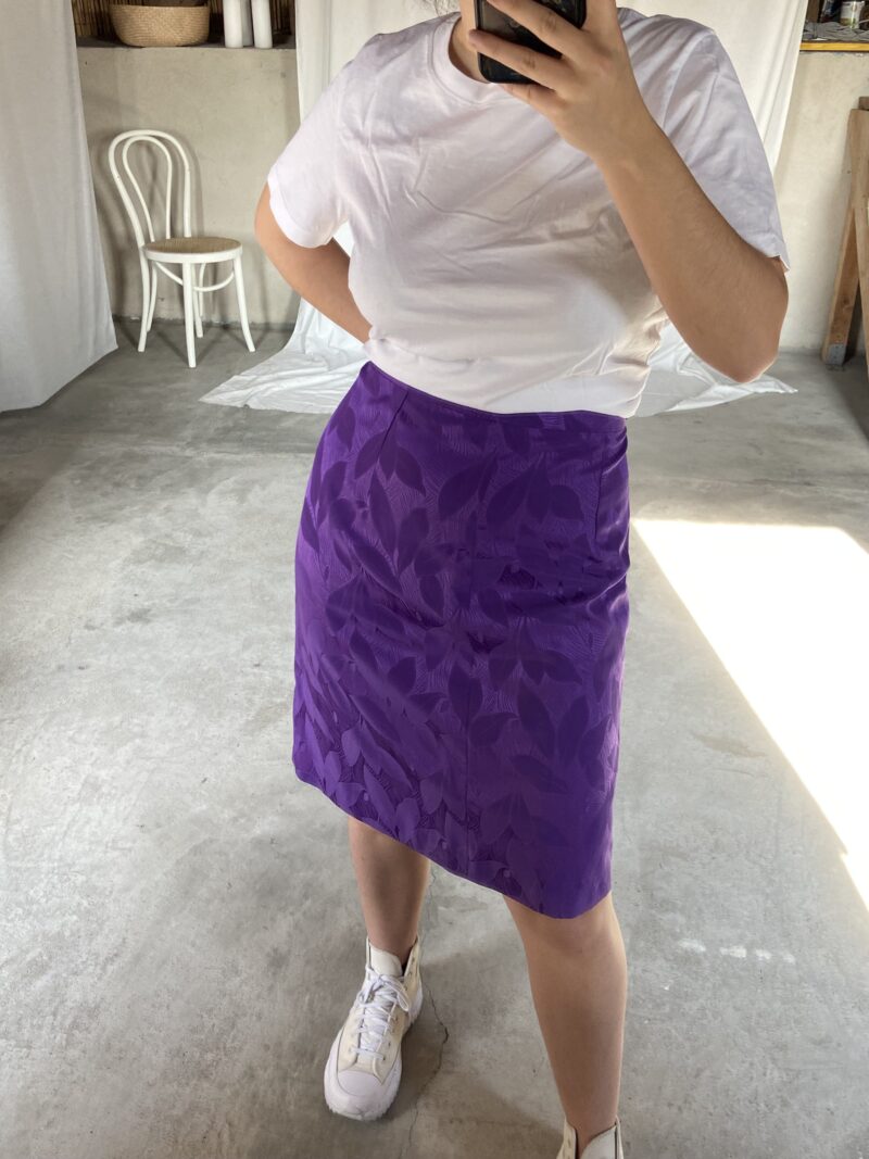 bright purple mini skirt, vintage fashion