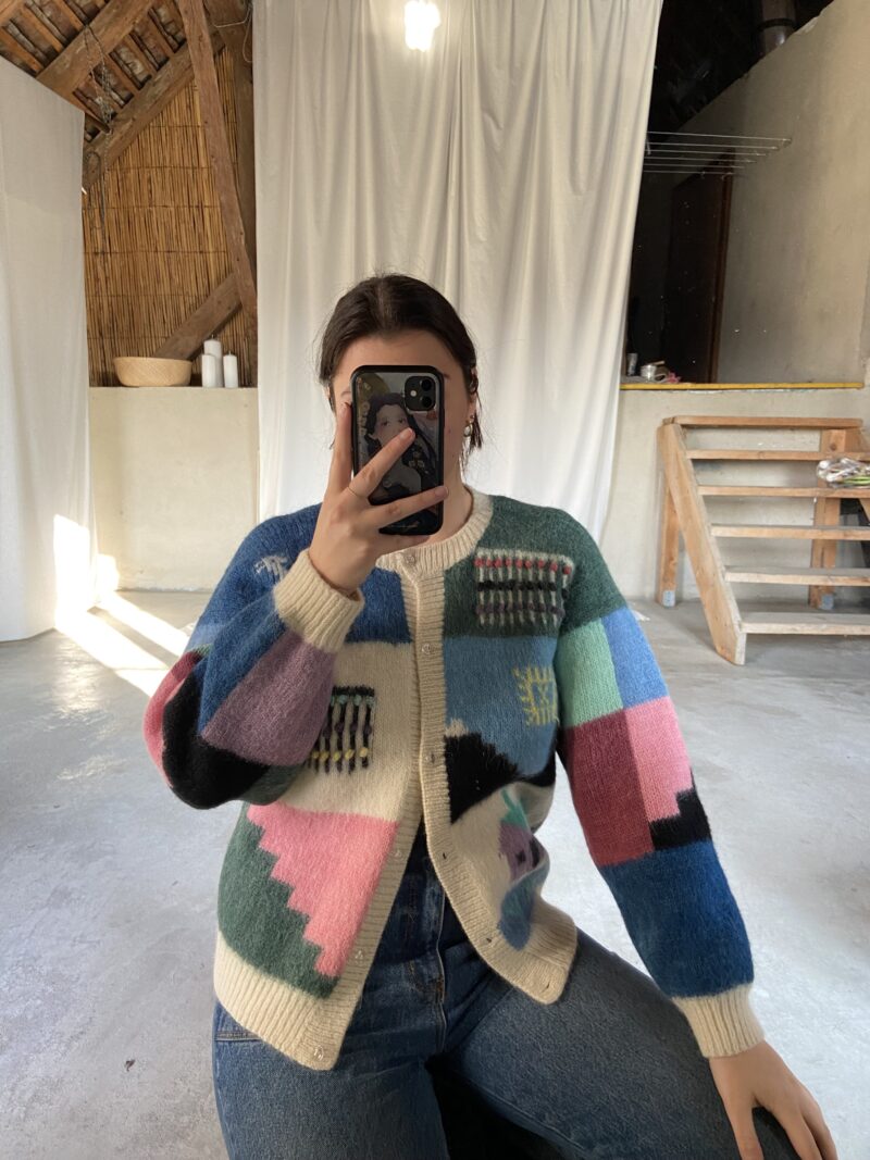 pastel hand knight cardigan, vintage fashion